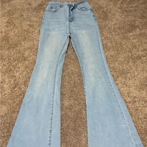 SHEIN Light Blue Wide Leg Jeans